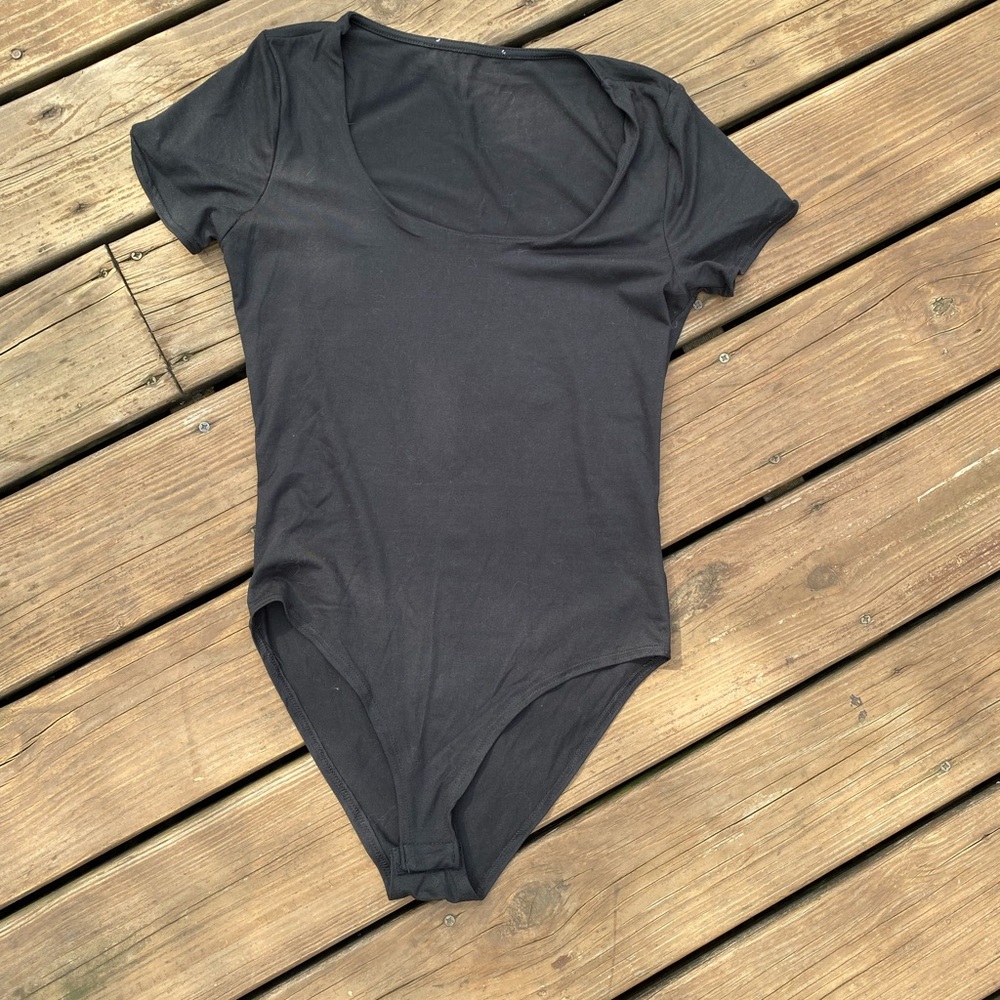 Black T-shirt bodysuit